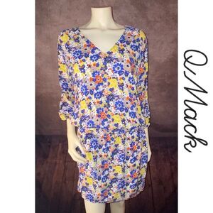 Q Mack Floral Print Elastic Drop Waist Dress w/pockets-Women’s size M-EUC